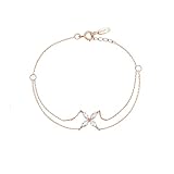 [Nombre] 1 bracelet Tolldek Bracelets pour femmes en or rose 9K/14K/18K, blanc 0,38 carat, créé en laboratoire, diamant trèfle, bracelet marquise, bracelet en or véritable pour femme 18/14/9 carats, Or rose 18 carats