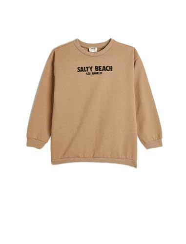 Maillot de survêtement Garçons Koton en beige imprimé à col rond et manches longues