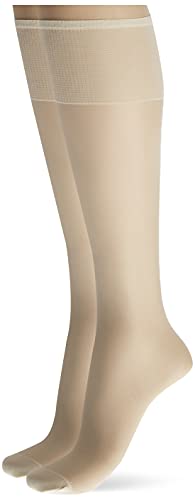 Hanes Hosiery Silk Reflections Silky Sheer Reinforce Toe Knee High 775 (Pearl/One Size) Pack Of Two #TOP3