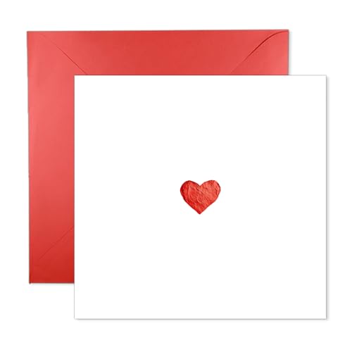 Papa Prints Love Heart Card 145 x 150 mm I Love You Card for Him Her Girlfriend Boyfriend Sister Blank Inside with Envelope