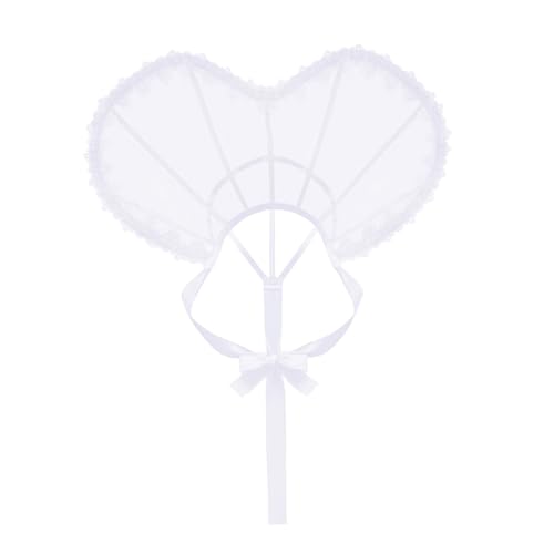 DUNHAO COS Heart Shaped Victorian Standing Up Collar Queen Elizabeth Costume Collar Tudor Queen Dress Accessories-White