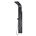 ANZZI Shower Panel 66" Body Massage 3-Jetted Shower Panel System with Heavy Rain Shower and Spray Wand in Black, Rainfall Waterfall Tower System with Handheld Shower (SP-AZ056)