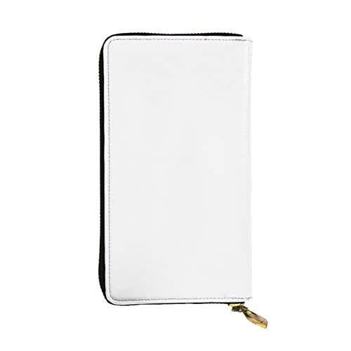Solid color white Long Zip Clutch Wallet - Unisex Phone Case with Credit Card Slots, Coin Compartment, Cash Slot