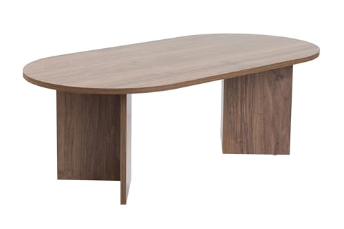 Stylish Walnut Coffee Table, 119 cm x 60 cm x 39.8 cm | 100% Melamine Coated Particle Board, 18 mm Thick | Perfect for Modern Living Rooms & Spaces