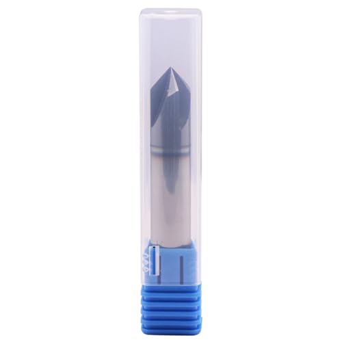 Image of 1 /2 inch 4 Flute 90 Double End Solid Carbide Chamfer End Mill - AlTiN Coated | 90 Chamfer Angle, V Groove Router, 1 /2 inch Shank 3 inch OAL For Milling Wood, Alloy Steel, Carbon Steel, Cast Iron, Copper