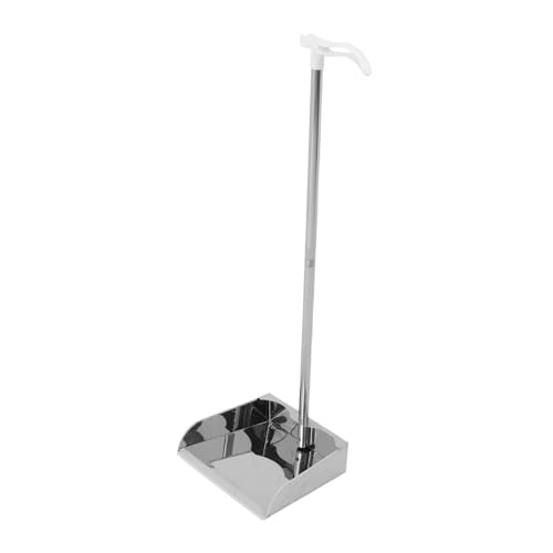 Zerodeko Recogedor De Acero Inoxidable Con Mango Largo, Recogedor Vertical De Metal, Recogedor De Pie Con Mango Largo Para Vestíbulo, Garaje, Casa Y Jardín.