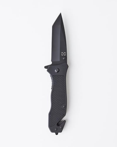 Invictus Canivete Phantom Black - Aço Inoxidável, 8 cm, Ponta Tanto, Tático, Luta