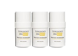 Surgeon's Skin Secret Beeswax Moisturizer .78oz. Twist-Up Stick (3 Pack) - Honey Almond
