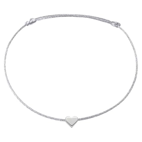 Selfmade Jewelry Fußkettchen Damen Silber Herz Größenverstellbares Fußband mit Herzchen Handgemacht Inkl. Geschenk-Verpackung Cover