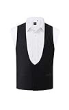 Dobell Mens Black Tuxedo Waistcoat Regular Fit Horseshoe-3XL (54-56in)