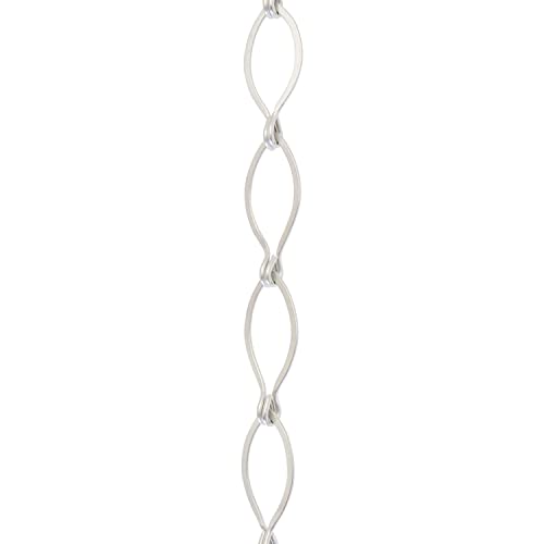 Image of RCH Hardware CH-04-SN-3 Decorative Satin Nickel Solid Brass Chain for Hanging, Lighting - Sleek Ovals and Unwelded Links (3 ft /1 Yard)