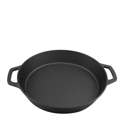 Image of 1pcs Multi-Function Cast Iron Griddle 17inch Skillet for Pizza, BBQ, Pancakes - Compatible with All Stovetops, Ideal for Home Kitchen and Outdoor Cooking, Easy to Clean, Home Kitchen Cookware