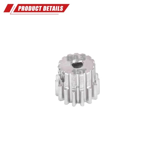 RCAWD 40CrMo Mini LMT Pinion Gears 15T, 0.5M, 2mm Shaft, 50% Strength Upgrades, Motor Gears for Losi 1/18#LOS212053 2pcs