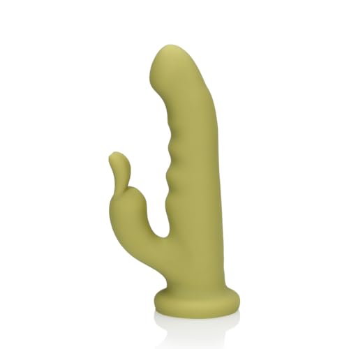 Loveline Vibromasseur Lapin Rotatif en Silicone Ultra Doux Sauge Printemps