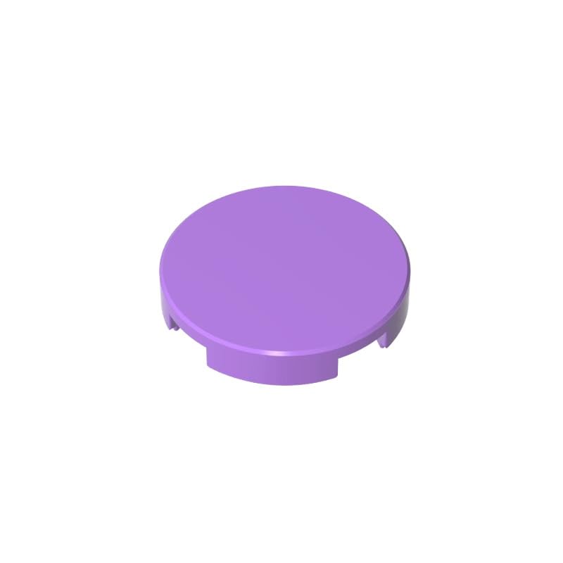 Gobricks 14769 Circular Plate Tile Round 2x2 with Bottom Stud Holder 50 Pieces GDS-611 Compatible with Lego Building Blocks Color:Medium Lavender — image 1