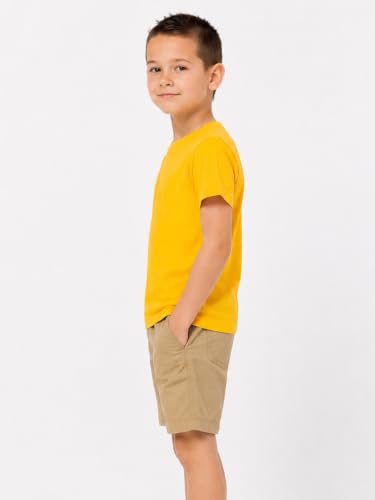 Image of LittleSpring Boys Girls T Shirt Rainbow Striped Cotton Crewneck Tees for Kids Fashion