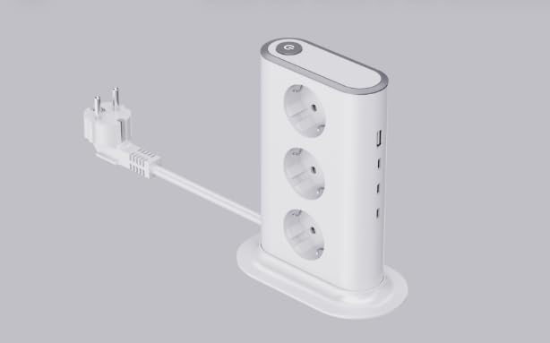 Ciabatta elettrica multifunzione 7 in 1, con interruttore