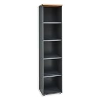 MEMPHIS Aktenregal in Artisan Eiche Optik, Graphit - Modernes Standregal mit 5 offenen Fächern - 45 x 197 x 38 cm (B/H/T) – Ansicht 1