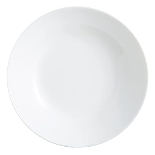 Arcopal Zelie Lot de 12 assiettes creuses en verre opale extra résistant Blanc 20 cm