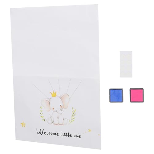 Ciieeo Libro de Visitas Función de Libro para Shower Árbol de Huellas Dactilares Recuerdo Especial Papel Recubierto y Fiesta Revelación de Género