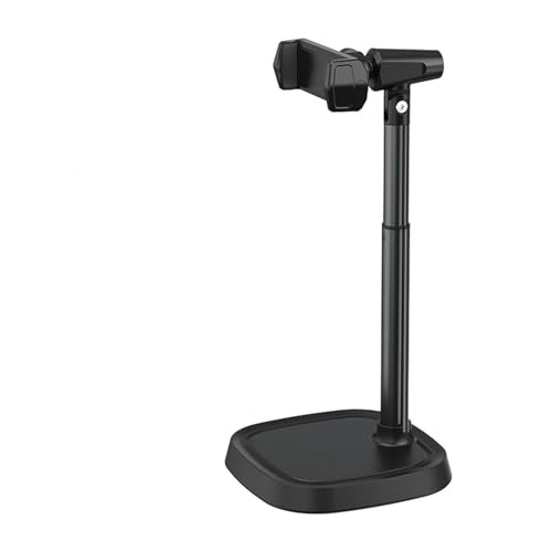 Support de téléphone rétractable noir avec hauteur ajustable, accessoire compact bureau