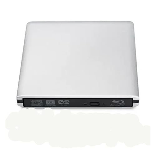 Graveur Blu-Ray UHD 4K USB 3.0 Externe, Lecteur/graveur DVD Optique, Lecteur Blu-Ray 3D Rapide et Pratique(Silver,4K Playback)