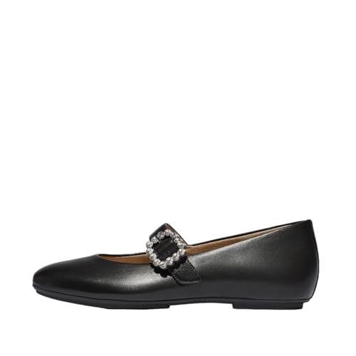 Fitflop Delicato Crystal-Buckle Leather Mary Janes, Scarpa Jane Donna, Nero, 38 Eu Stretta