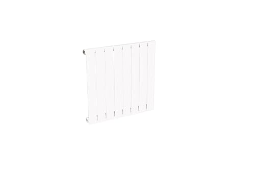 Radiateur blanc mural à eau chaude horizontal en acier | 60 x 60 cm 481 Watt chauffage central | 4 raccordements standards 15x21 (1/2) série NYTIA by NOYON & THIEBAULT