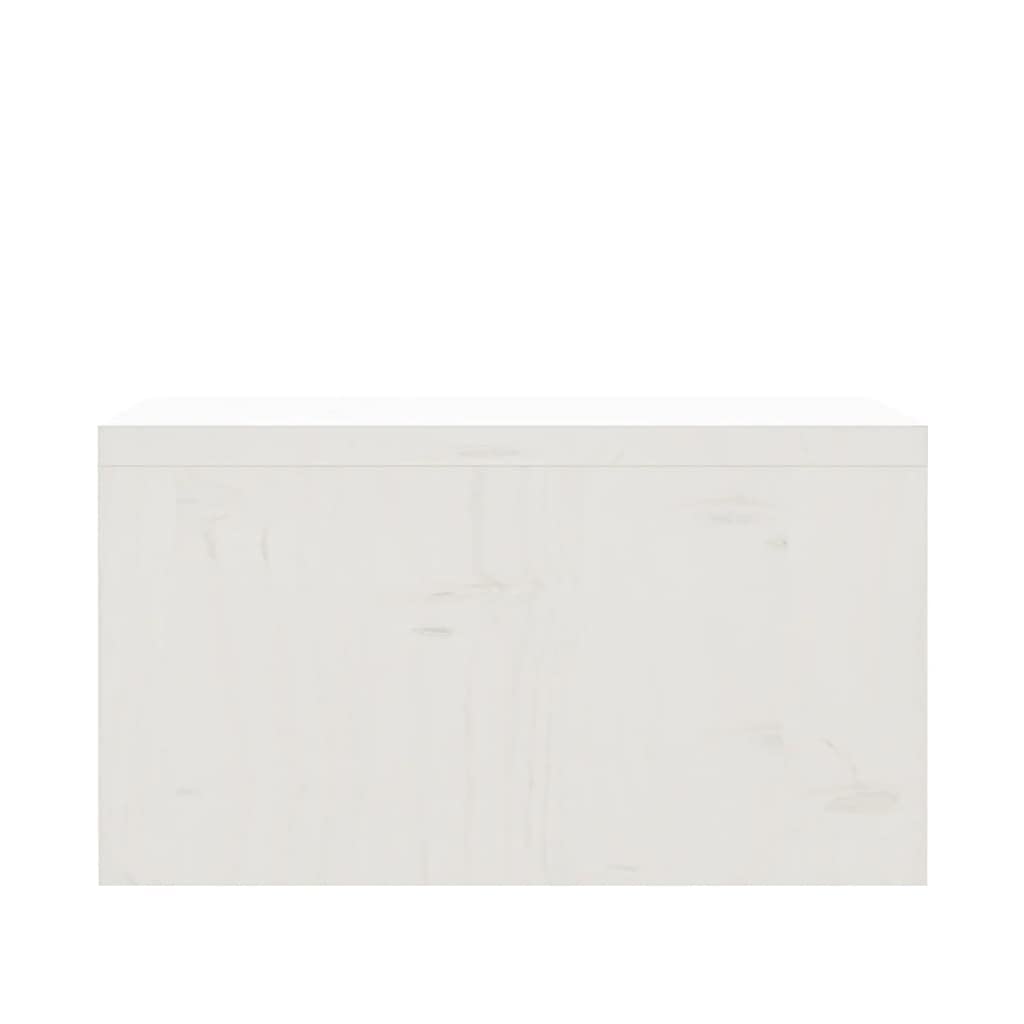Supporto per monitor bianco, 50 x 27 x 15 cm, in legno di pino massiccio, rialzo per monitor per ufficio e scrivania, supporto ergonomico per monitor