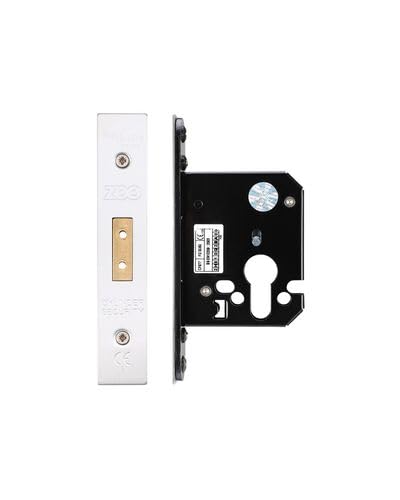 Kooples Hardware Euro Profile Deadlock – Heavy Duty Mortice Case for Euro Cylinder Lock – Ideal for Timber Doors (Satin Stainless)