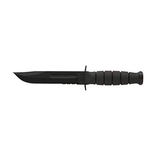 KA-BAR 1259CP, Short, Serrated Edge, Hard Sheath, Black (Clam Pack),Medium