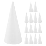 SHINEOFI Cônes en Mousse Polystyrène Blancs 20 Pièces 15 Cm pour Bricolage Sapin de Noël Centre de Table Décoration Événementielle Loisirs Créatifs Garçon et Filles Mariage Fêtes