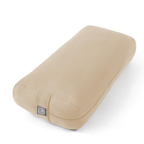 Meditation Cushion Bolster Pillow with Buckwheat Hulls