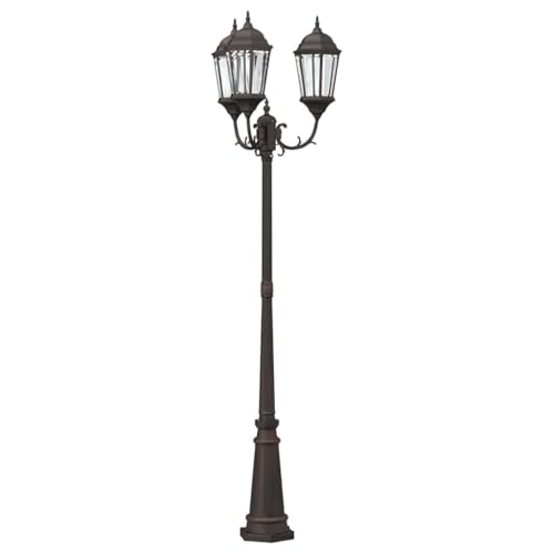vidaXL Garten-Licht Bronze 61 x 53 x 235 cm Aluminium und Glas, Garten- und Terrassenlaternen, Vintâ€¦ – Miniatur
