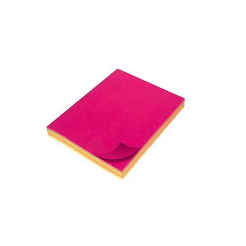 Image of Cubic Prompt Neon Sticky Notes|10cm x 7.5cm| Pack of 2 | Multicolor Sheets | Self-Adhesive Notepad for Office, School, Home, Reminder & Memo Pad|Bright Fluorescent Colors|100 Sheets Each