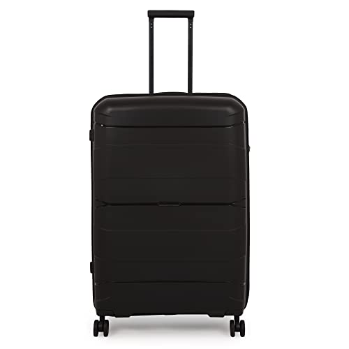 Image of it luggage Momentous Black Set of 3-20,24,28 inches Cabin with Padded Laptop Section, Medium & Large Expandable Polypropylene with TSA Lock & Wet Pouch Inside 8 Wheel Trolley Bag