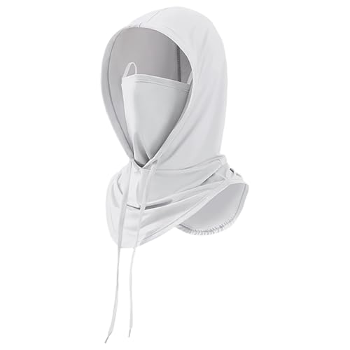 Verstellbare kühlende Sturmhaube, Gesichtsmaske, Sonnenschutz, UV-Schutz, Kopfmaske, Outdoor-Kopfmaske, Vollgesichtsabdeckung, Kapuze für Männer und Frauen, Weiß