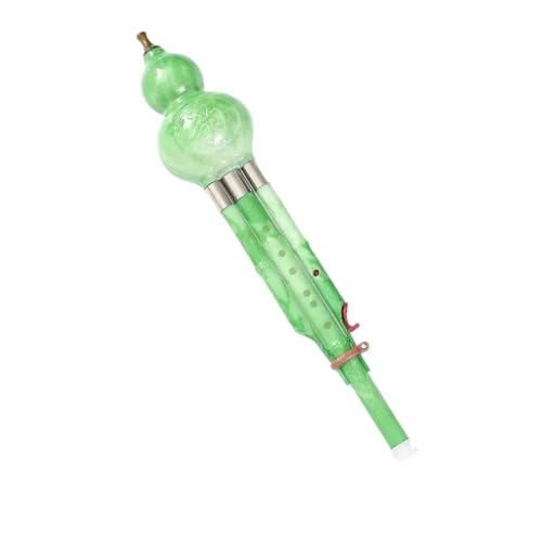 初心者のウリフルート ウリ科フルート 中国の民族楽器 手作り Hulusi C キー ケース付き 音楽初心者用(Green,B Flat)