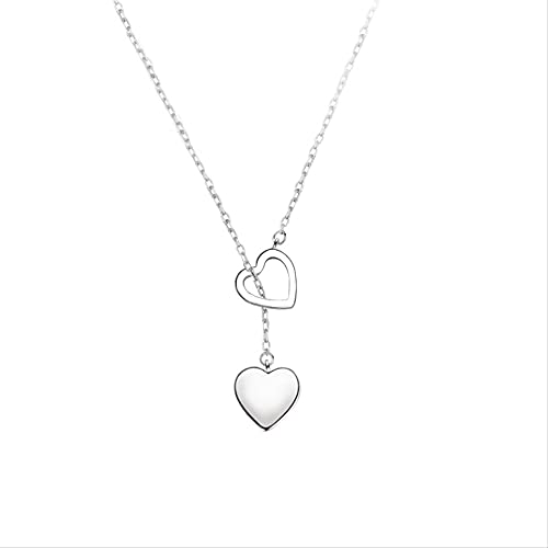 Collier de double cœur léger ne noircit pas la peau des femmes