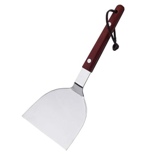 KHBUAB Servidor de Pizza Profesional de Acero Inoxidable Mango de Madera Cómodo y Superficie Ancha Adecuado para Transferir Pasteles y Pizzas Caseras