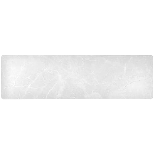 2 in 1 Table Runner Trivet for Hot Pots and Pans Heat Resistant Non Slip Waterproof 39 x 12 Inch Decorative Table Protector for Kitchen Countertop Marble White