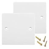 2 Pack Single Blanking Socket Plate – White PVC Wall Hole Cover Plate for Home Electrical Outlets | Ideal for Renovation & DIY Users(86mm x 86mm)