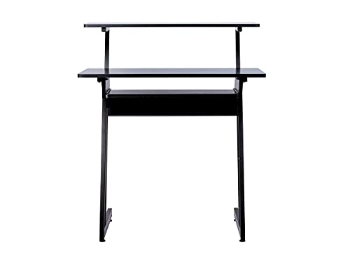 image for Monoprice Recording Desk with Raised Platform and Keyboard Tray, Works