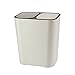 Pattumiere, rettangolo in plastica a pulsante a doppio scomparto per la selezione a secco e bagnato, 12 litri per il riciclaggio dei rifiuti bidone della spazzatura