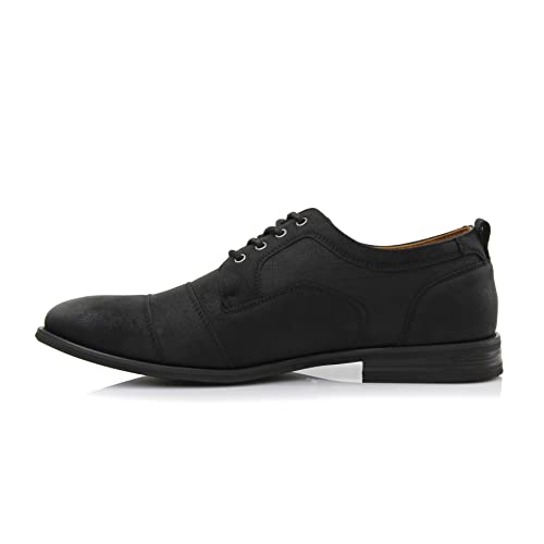 Image of Ferro Aldo Men's Modern Cap-Toe Derby Collection | Statement Dress Shoes in Floral, Woven, & Classic Styles