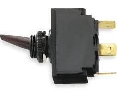 Hubbell Wiring Systems M123MSP Toggle Switch, Single Pole, Double Throw, Momentary On/Off/On, 12 VDC, Black