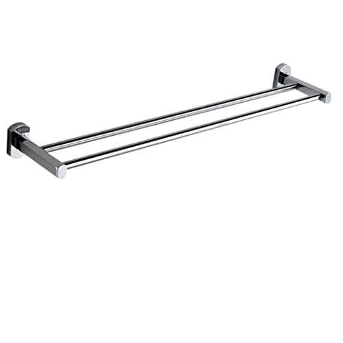 Barre porte-serviette double 50cm en acier pour organiser votre salle de bain
