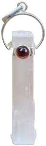 Jet Pure Selenite Pendant 2 inch Free Booklet Jet International Crystal Therapy approx. Rough A++ Garnet Cabochon Top Grade Healing Spiritual Divine India Crystal Therapy Geometry Positive Peace Pocket Internal Strength Love