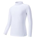 [Sillictor] スポーツインナー キッズ ハイネック コンプレッションウェア スポーツ アンダーシャツ トレーニング インナーウェア サッカー ラッシュガード [通気速乾・UVカット] オールシーズン 3830wh-140