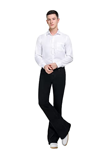 Wbestwind Men's Relaxed Stretch Vintage 60s 70s Bell Bottom Fit Comfort Flared Retro Leg Denim Jeans2